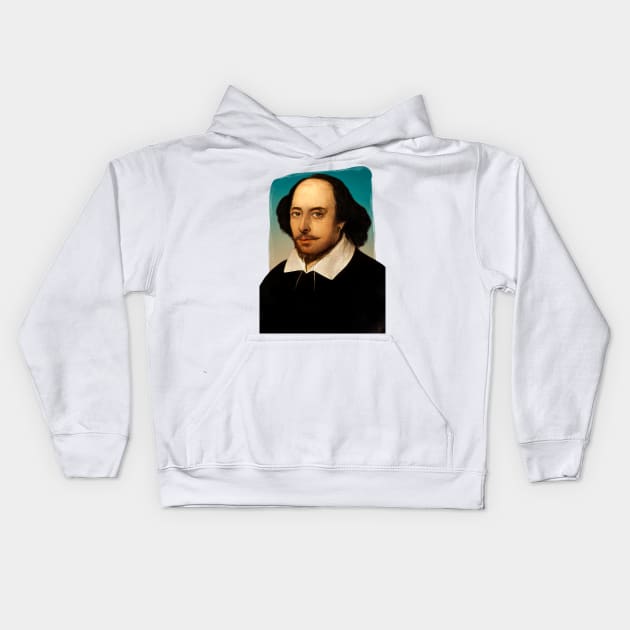 Famous Playwright William Shakespeare illustration Kids Hoodie by Litstoy 